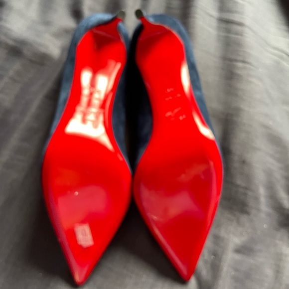 Christian Louboutin Blue Suede Kate Heels - Picture 5 of 6
